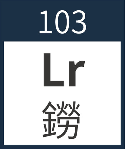 Lawrencium	Lr	鐒	103
