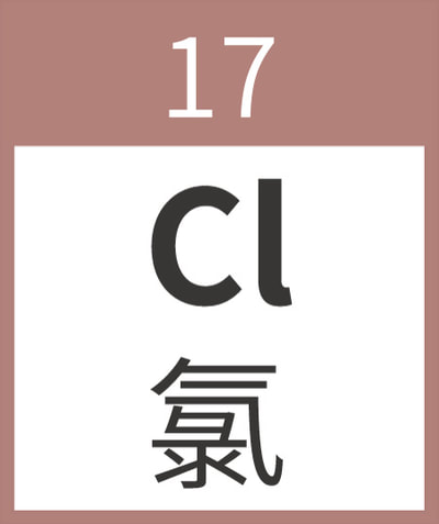 17氯 Cl Chlorine 氯   17Cl
氫（其他非金屬）
氦（惰性氣體）