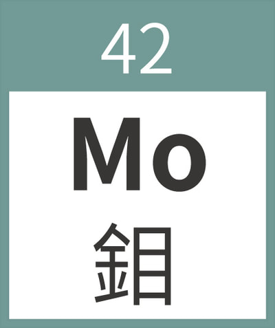 Molybdenum	Mo	鉬	42
